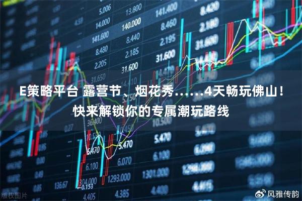 E策略平台 露营节、烟花秀……4天畅玩佛山！快来解锁你的专属潮玩路线